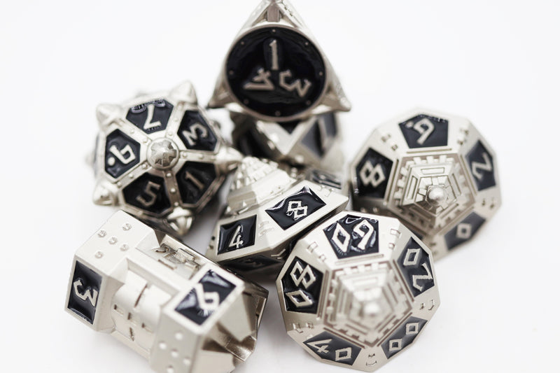 Dice 51: Onyx Ethers RPG Metal Dice Set Metal Dice Foam Brain Games