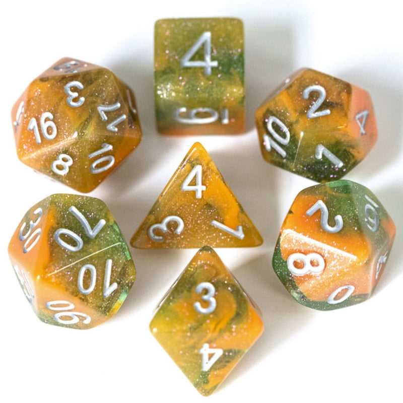 Orange Grove RPG Dice Set Plastic Dice Foam Brain Games