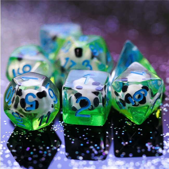 Panda RPG Dice Set Plastic Dice Foam Brain Games | D20 Games