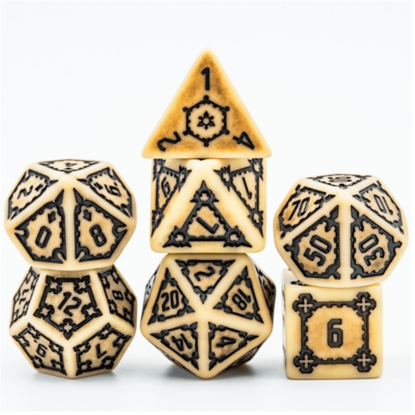 Huge Parchment Castle Dice Set - 25mm Plastic Dice Foam Brain Games | D20 Games