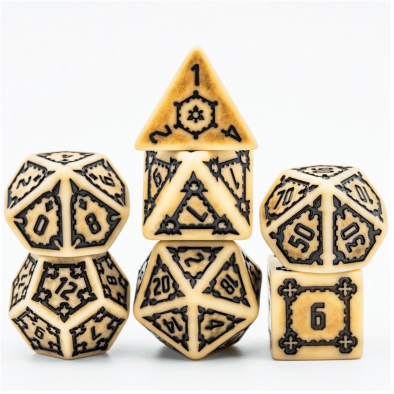 Huge Parchment Castle Dice Set - 25mm Plastic Dice Foam Brain Games
