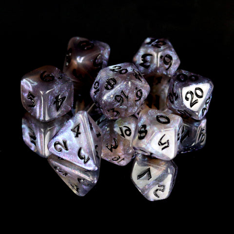 7 Piece Dice Set - Elessia Kybr Passion with Black | D20 Games