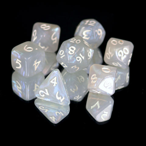 7 Piece Dice Set - Elessia Kybr Peace with White | D20 Games