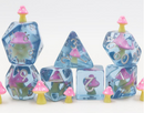 Pink Mushroom RPG Dice Set Plastic Dice Foam Brain Games