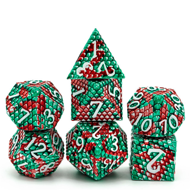 Pit Viper Dragon Scale RPG Metal Dice Set Metal Dice Foam Brain Games | D20 Games