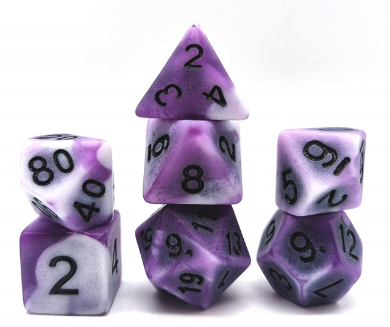 Purple Ancient RPG Dice Set Plastic Dice Foam Brain Games | D20 Games