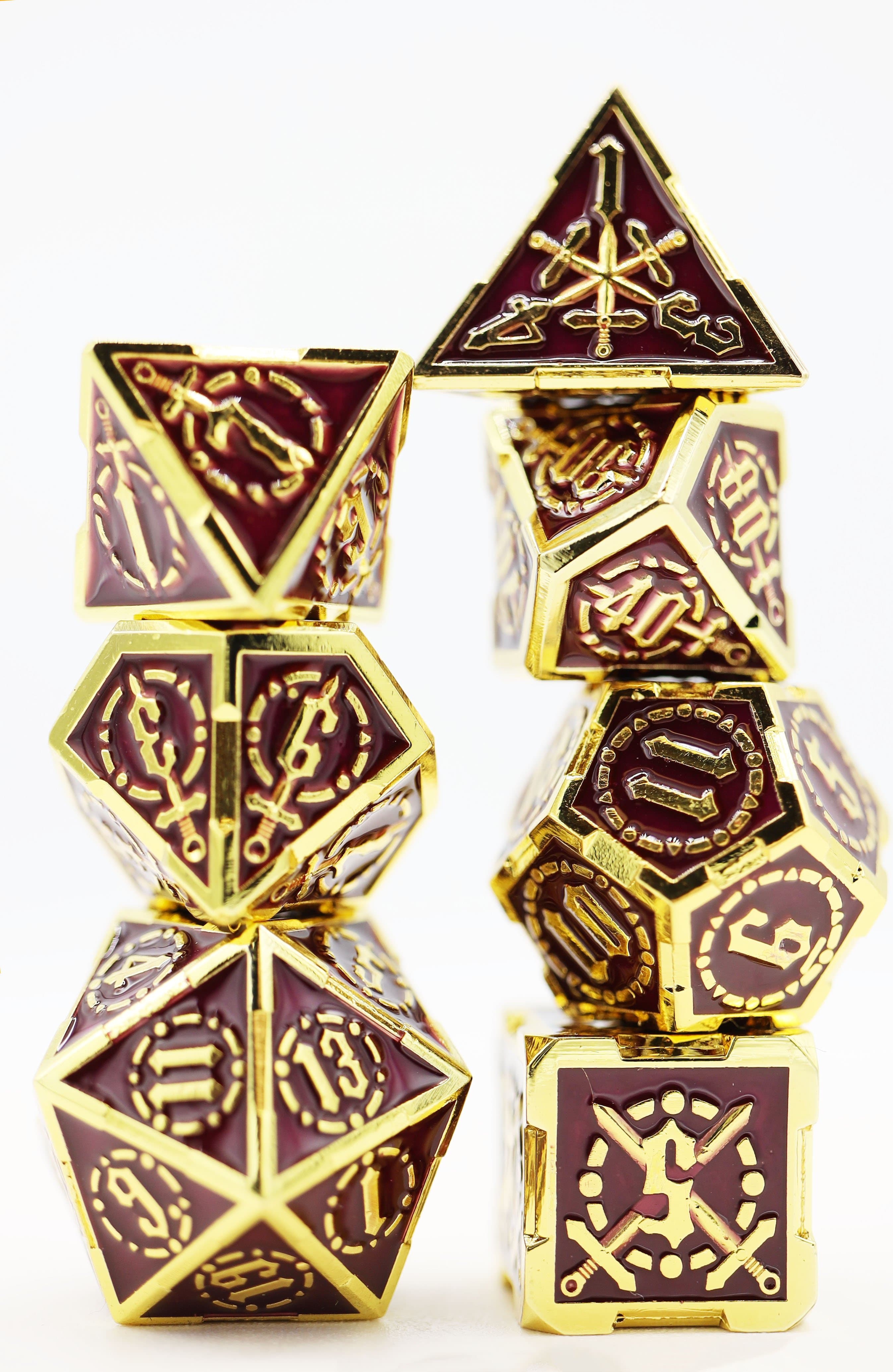 Royal Amethyst Sword RPG Metal Dice Set Metal Dice Foam Brain Games | D20 Games