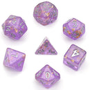 Purple With Gold Foil Dice Set