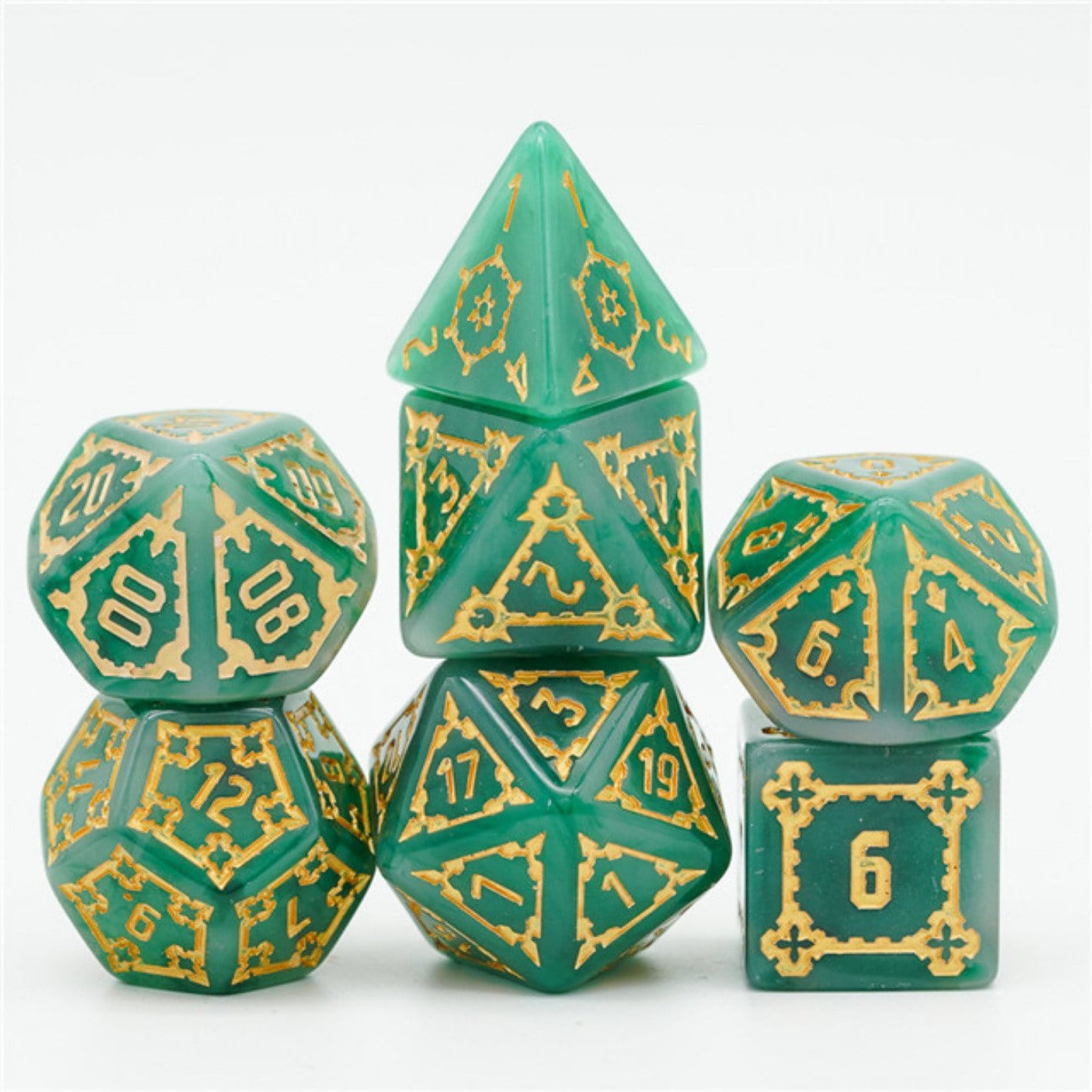 Huge Green Castle Dice Set - 25mm Plastic Dice Foam Brain Games | D20 Games