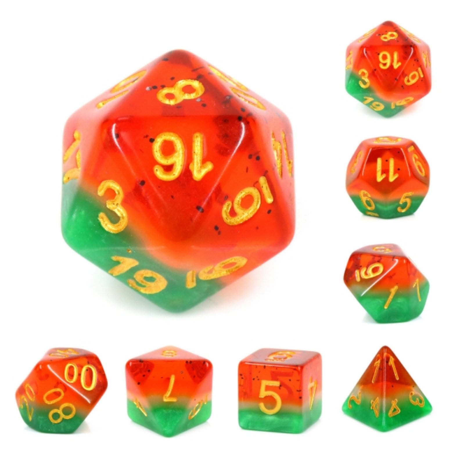 Watermelon RPG Dice Set Plastic Dice Foam Brain Games | D20 Games