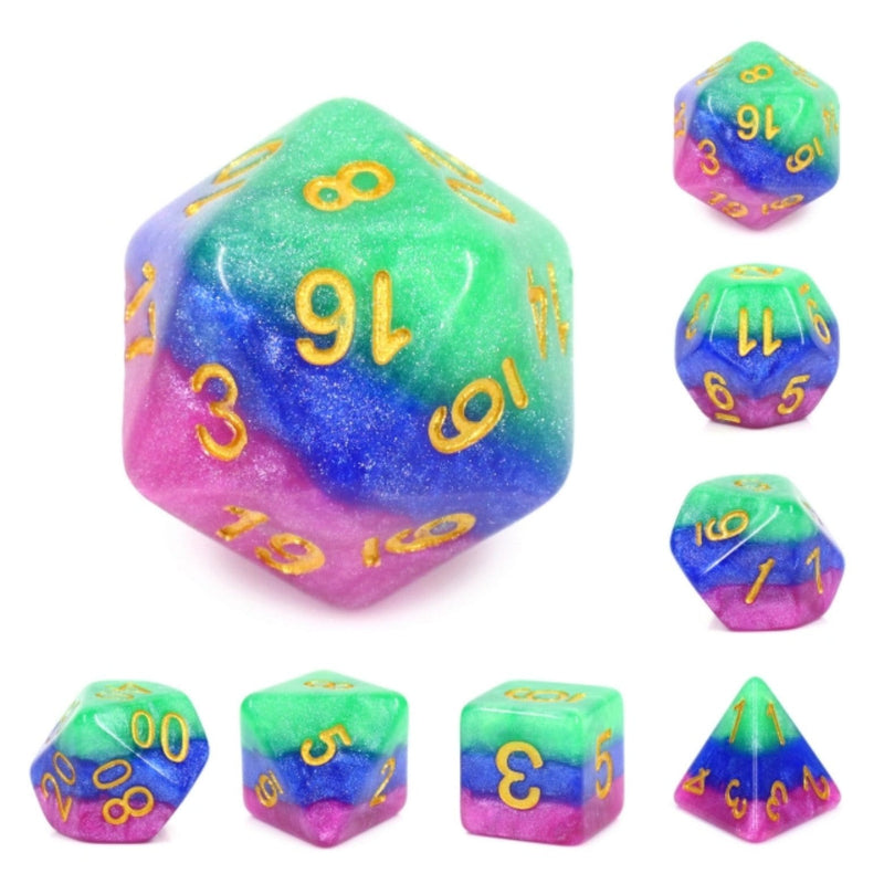 Jester’s Gambit RPG Dice Set Plastic Dice Foam Brain Games