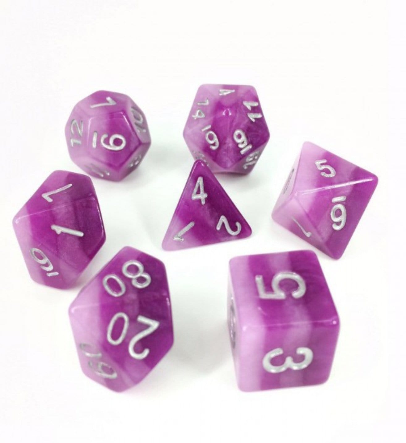 Purple Layer RPG Dice Set Plastic Dice Foam Brain Games | D20 Games