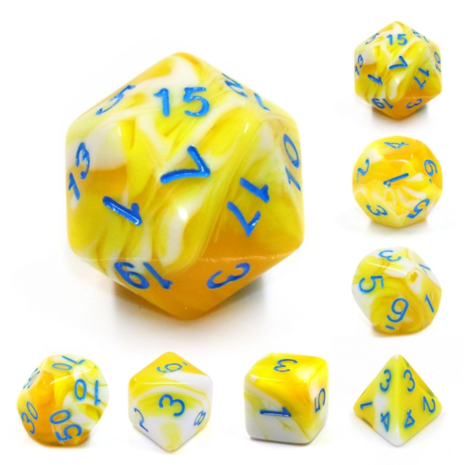 Lemon Cream RPG Dice Set Plastic Dice Foam Brain Games | D20 Games