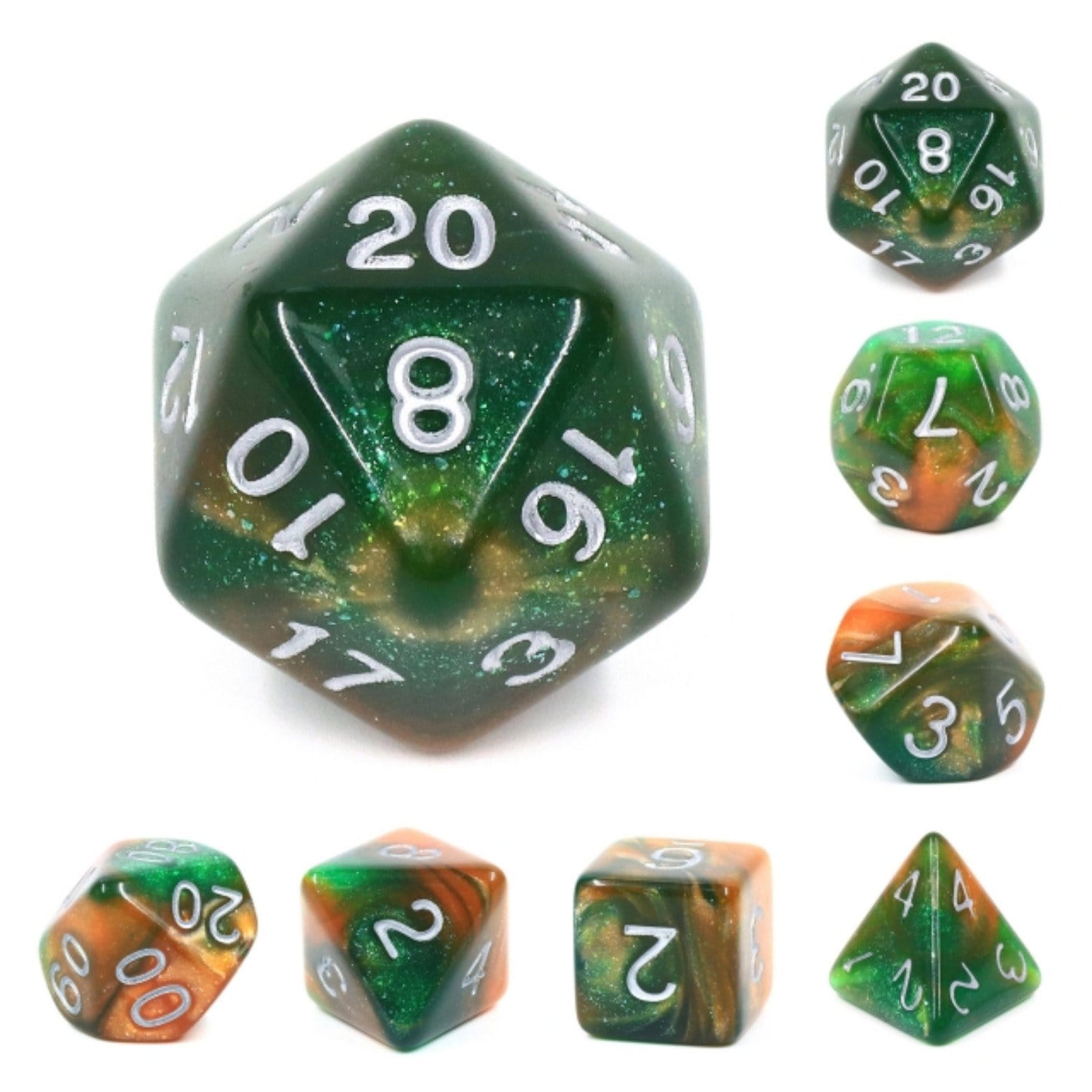 Emerald Vale RPG Dice Set Plastic Dice Foam Brain Games | D20 Games