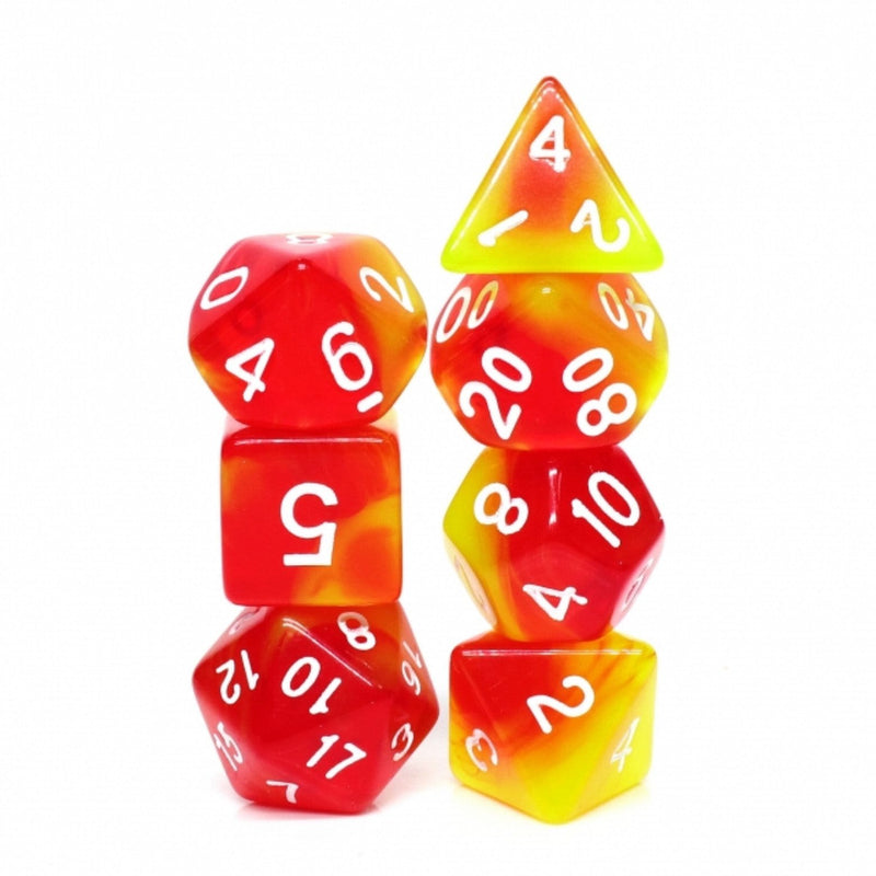 Rising Phoenix RPG Dice Set Plastic Dice Foam Brain Games
