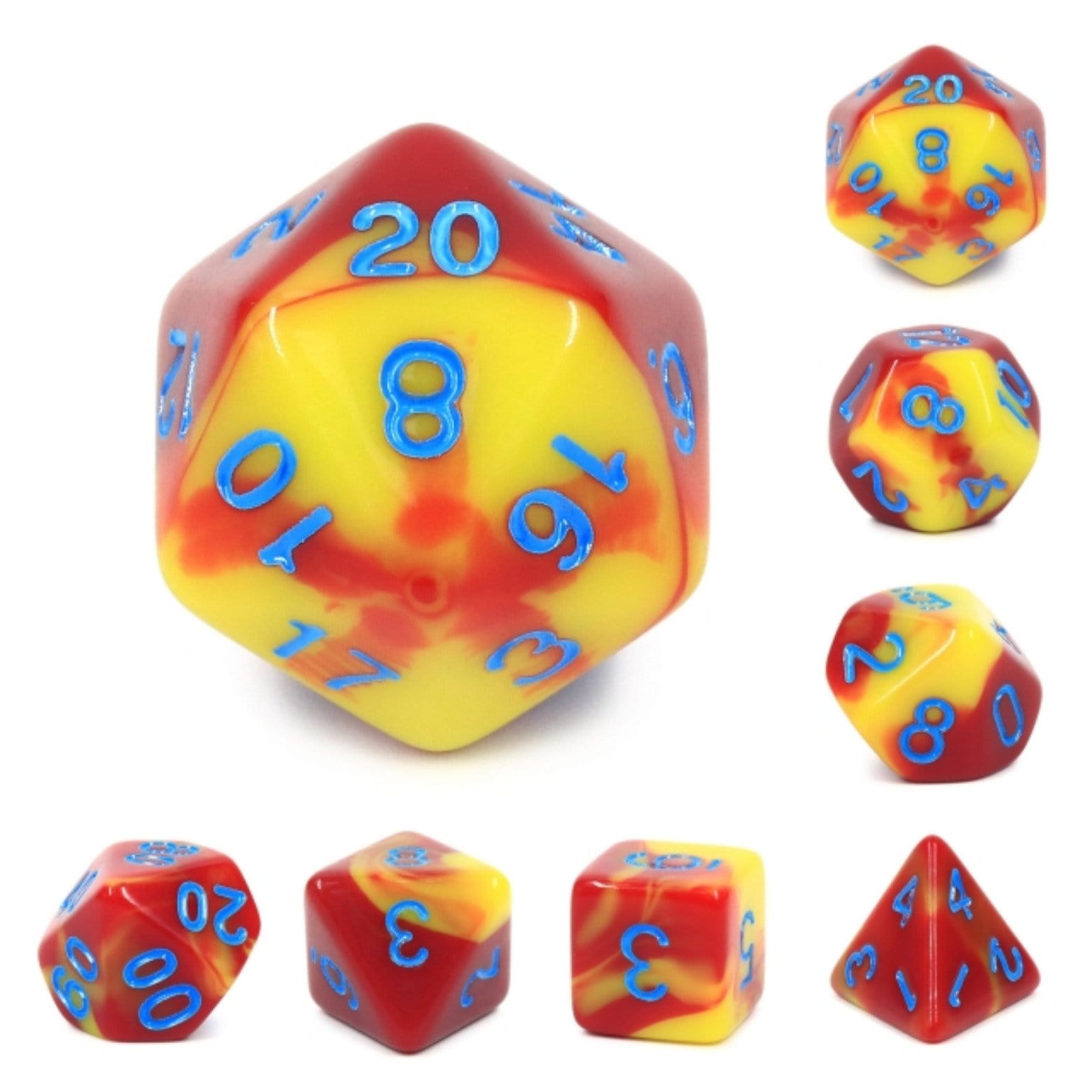 Ketchup & Mustard RPG Dice Set Plastic Dice Foam Brain Games | D20 Games