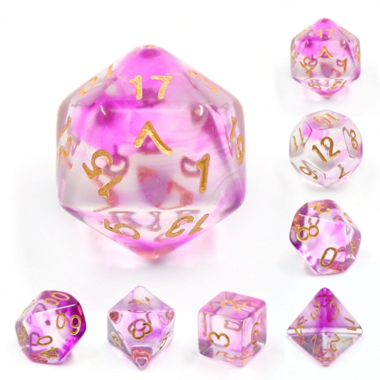 Purple Smoke RPG Dice Set Plastic Dice Foam Brain Games | D20 Games