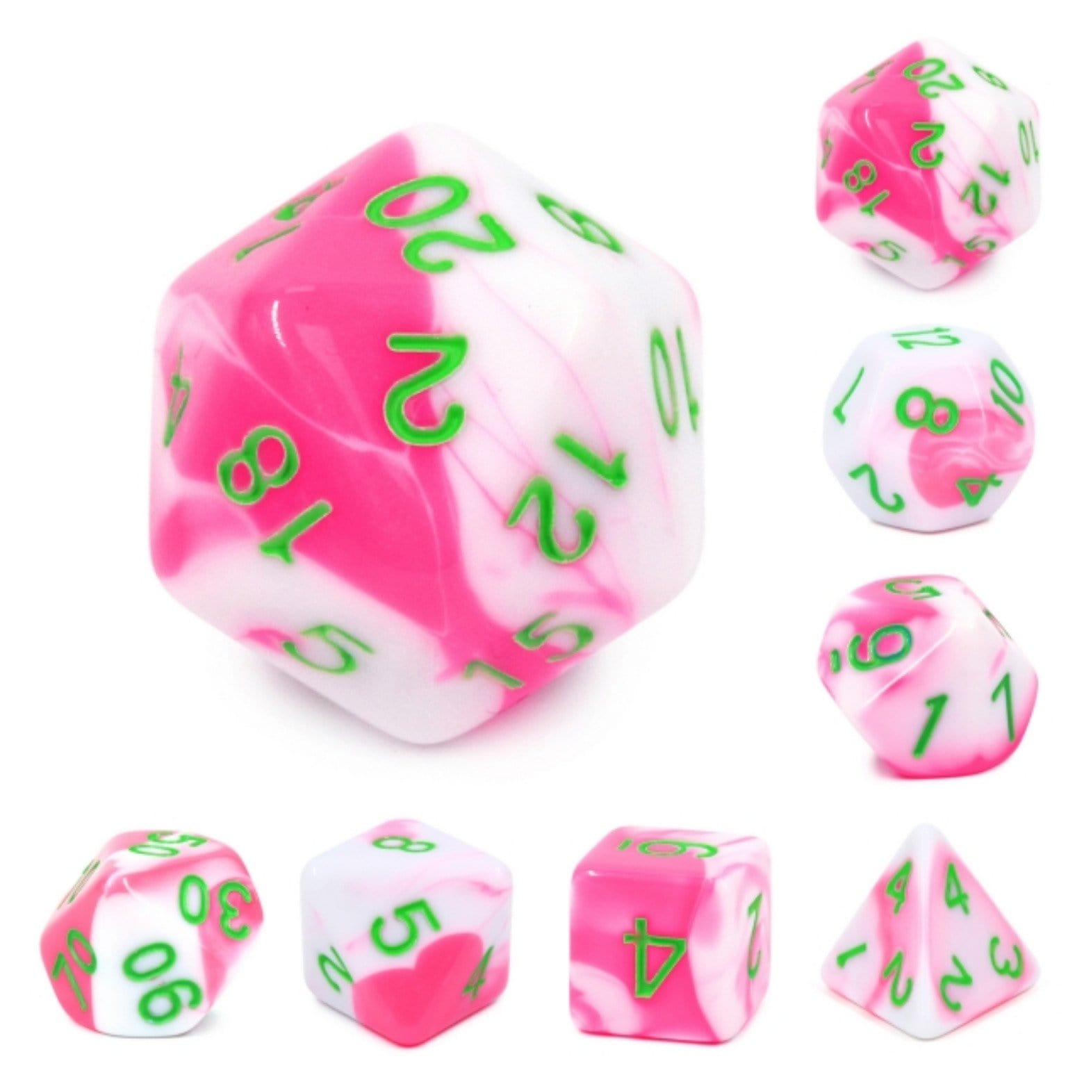 Pink Flamingo RPG Dice Set Plastic Dice Foam Brain Games | D20 Games