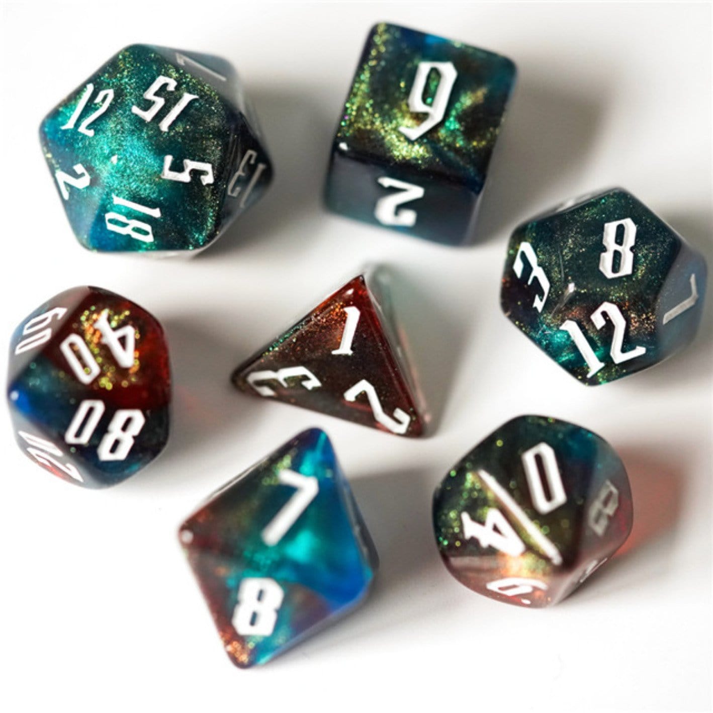 Magician's Illusion RPG Dice Set Plastic Dice Foam Brain Games | D20 Games