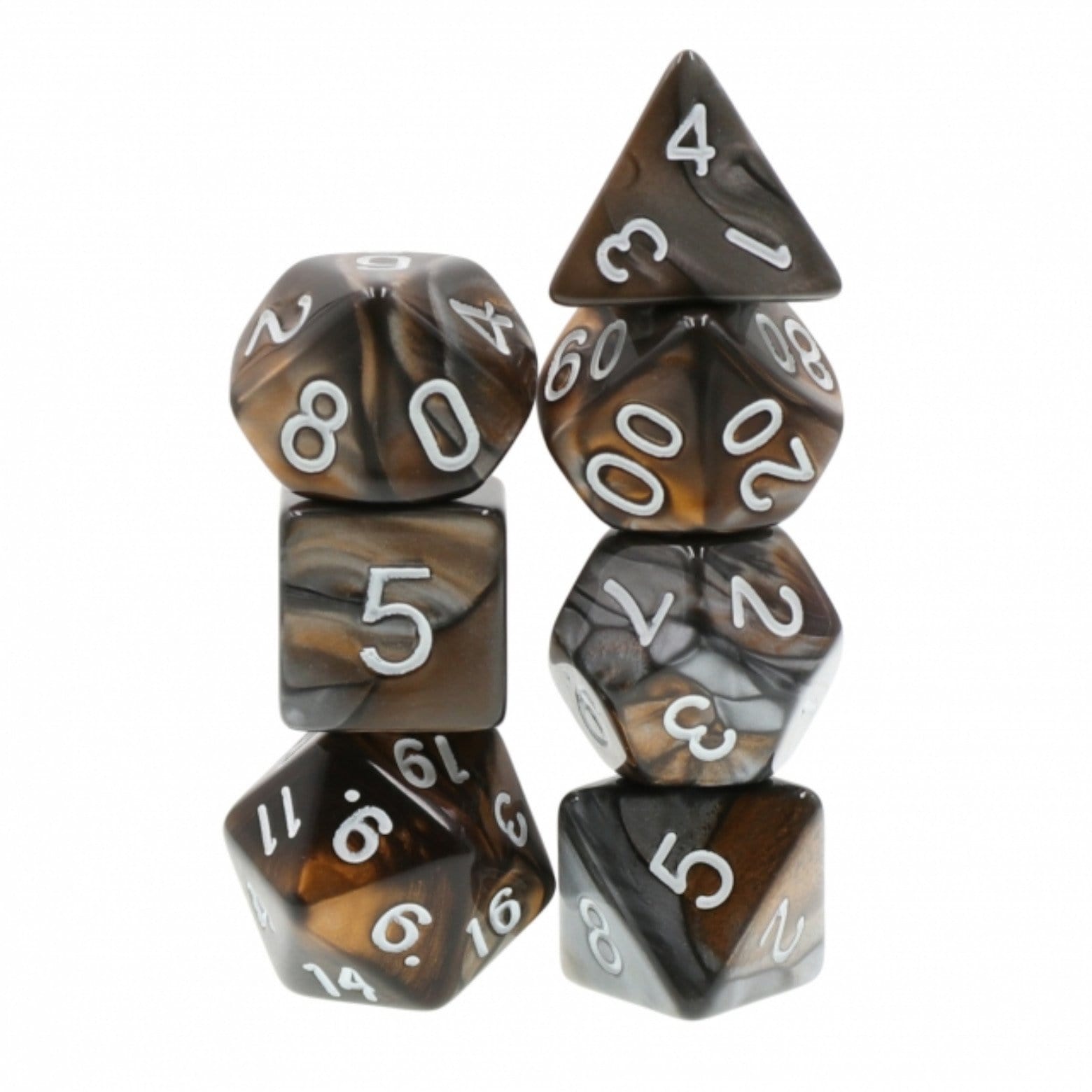 Bronze Coins RPG Dice Set Plastic Dice Foam Brain Games | D20 Games