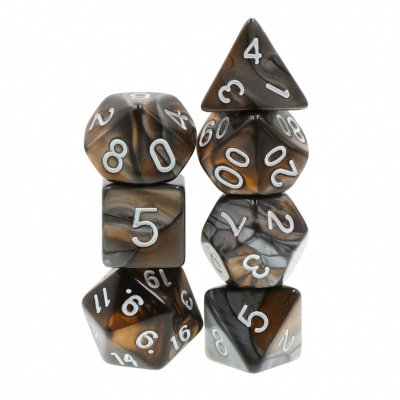 Bronze Coins RPG Dice Set Plastic Dice Foam Brain Games