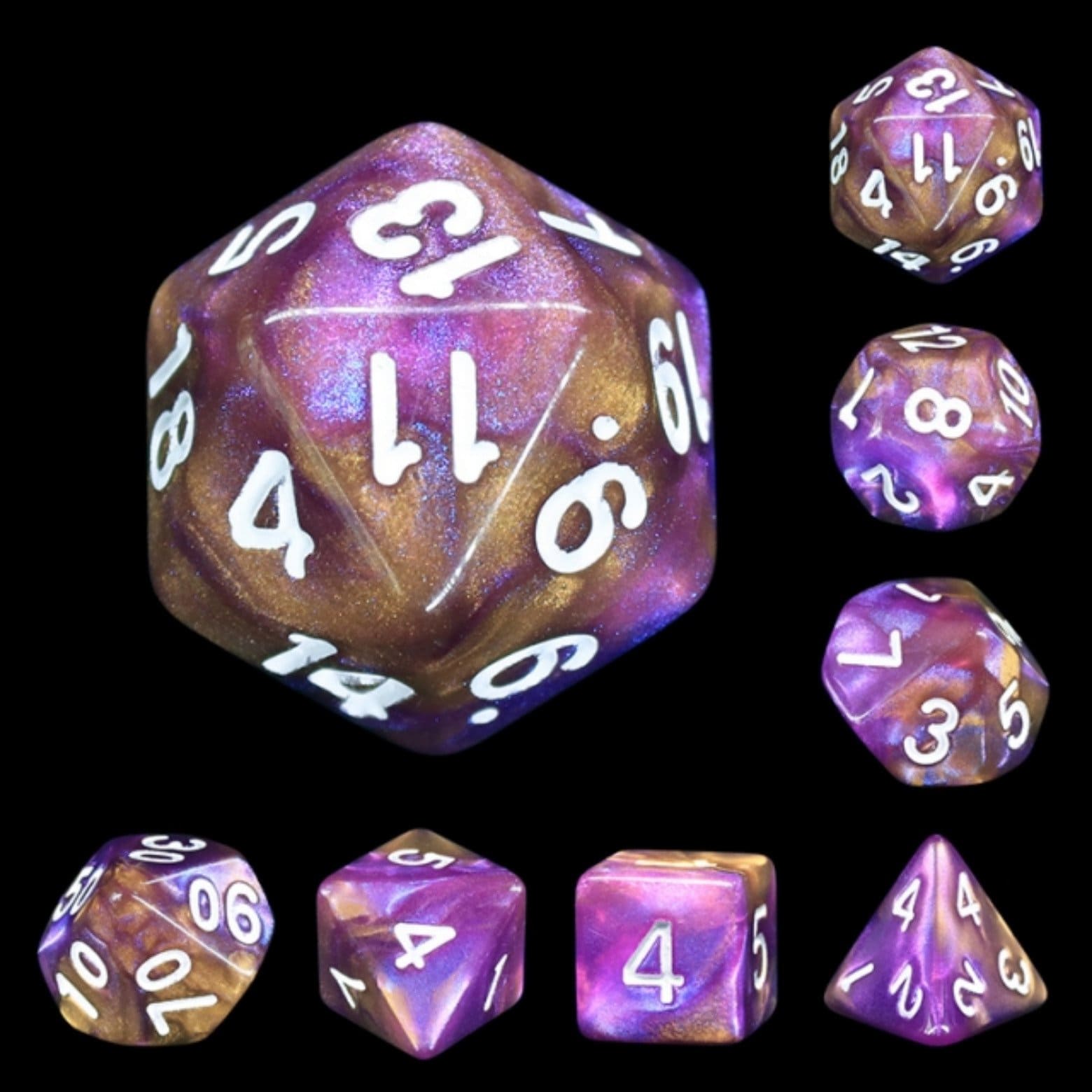 Puce RPG Dice Set Plastic Dice Foam Brain Games | D20 Games