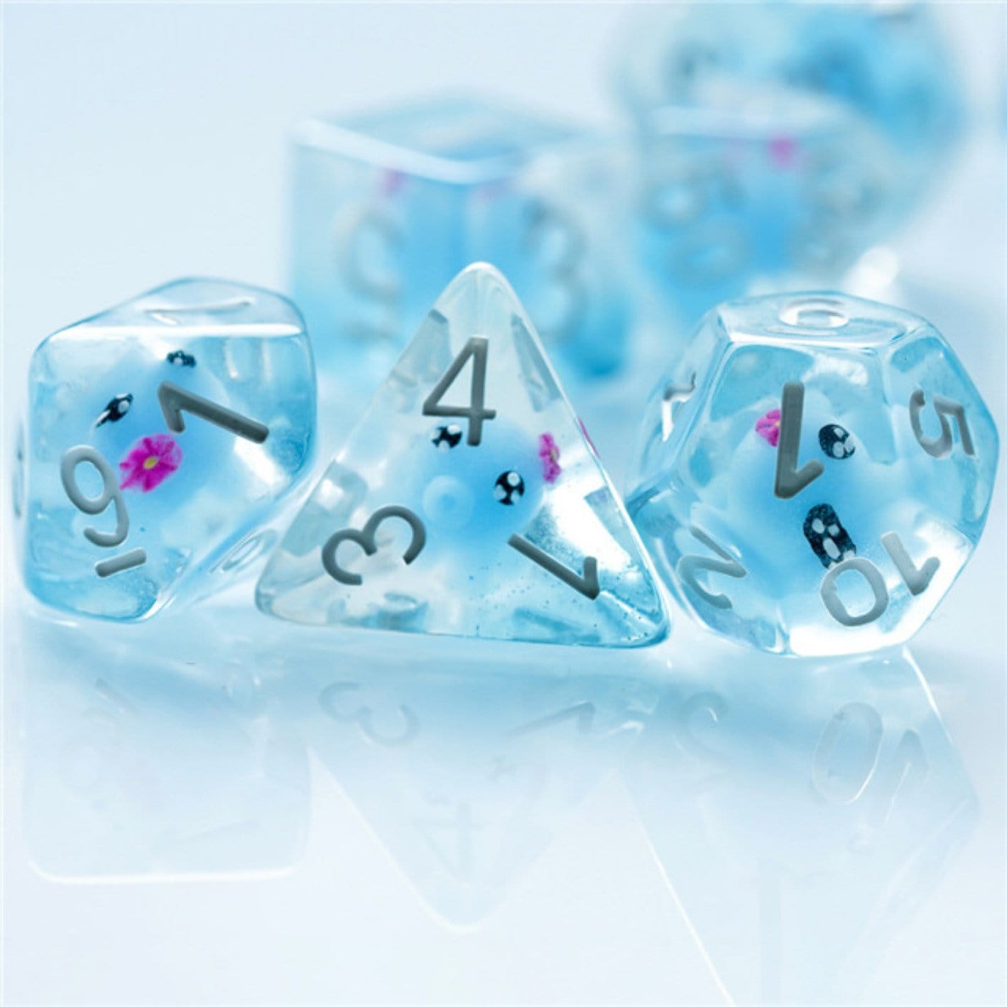 Blue Octopus RPG Dice Set Plastic Dice Foam Brain Games | D20 Games