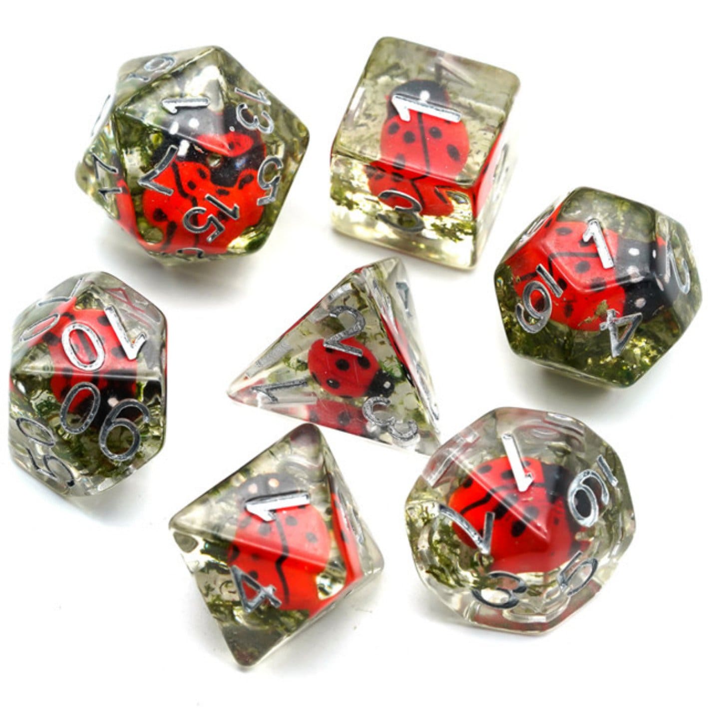 Red Ladybug  RPG Dice Set Plastic Dice Foam Brain Games | D20 Games