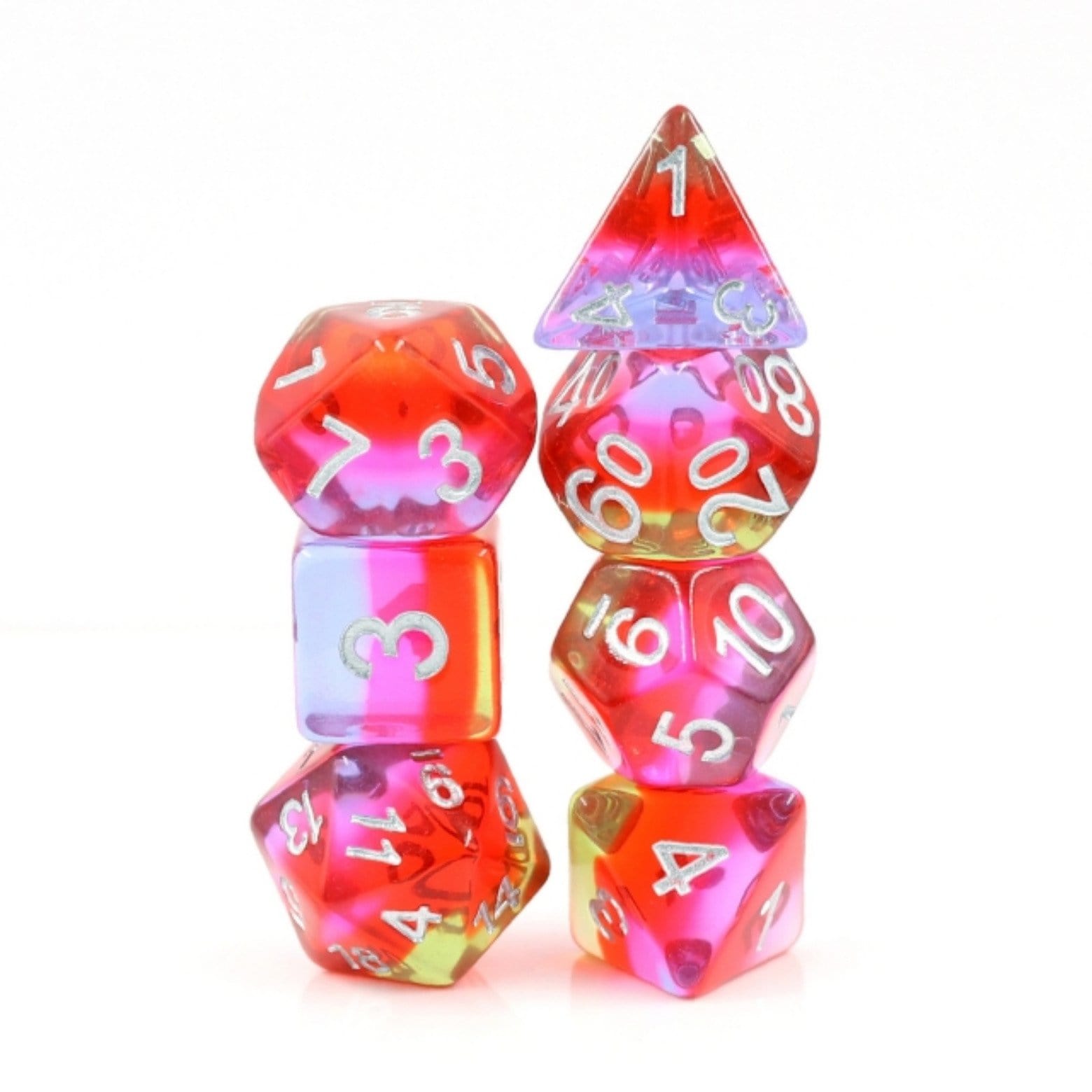 Pomegranate Blossom RPG Dice Set Plastic Dice Foam Brain Games | D20 Games