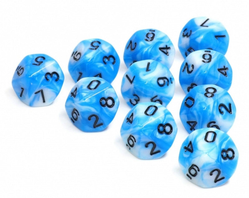 Cumulus Cloud - 10 piece D10's Plastic Dice Foam Brain Games