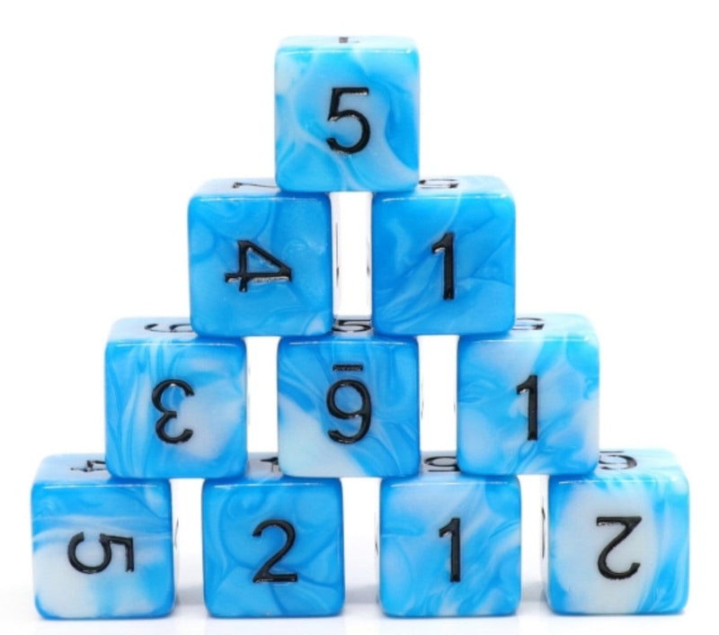 Cumulus Cloud - 12 piece D6's Plastic Dice Foam Brain Games