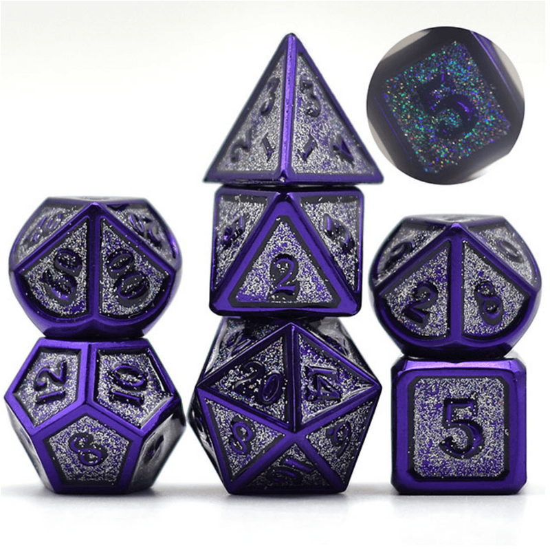 Grape Jelly RPG Dice Set Metal Dice Foam Brain Games