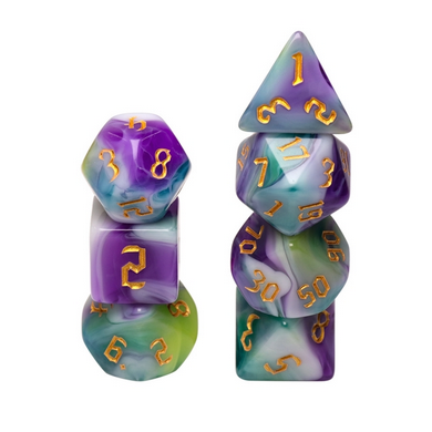 Siberian Iris RPG Dice Set Plastic Dice Foam Brain Games | D20 Games