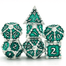 Dagger of Venom: Silver Emerald RPG Metal Dice Set
