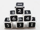 Black and Silver D6 Metal Dice Set Metal Dice Foam Brain Games