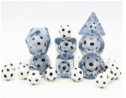 Soccer Ball RPG Dice Set Plastic Dice Foam Brain Games | D20 Games