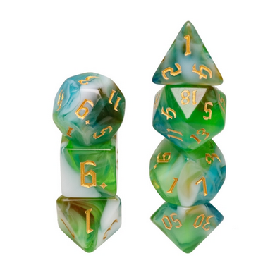 Spring Breeze RPG Dice Set Plastic Dice Foam Brain Games | D20 Games