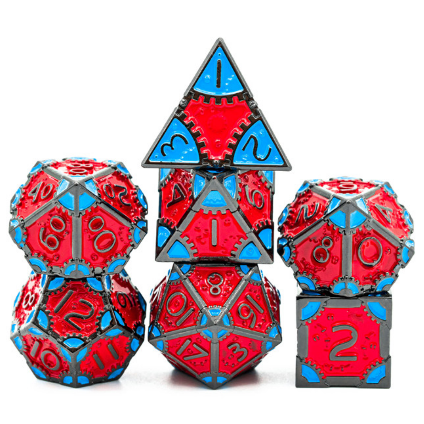 SteamPunk Rockabilly RPG Metal Dice Set Metal Dice Foam Brain Games | D20 Games