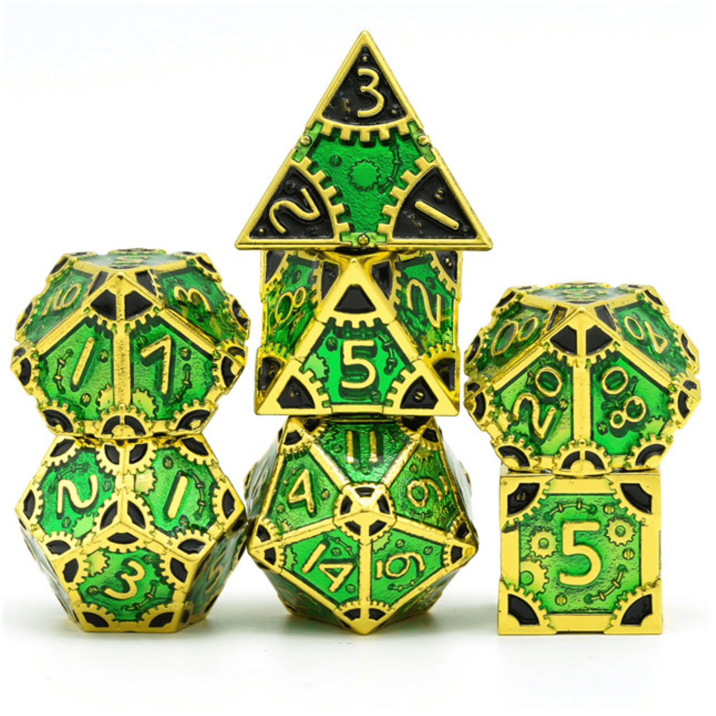 SteamPunk Wild Ivy RPG Metal Dice Set Metal Dice Foam Brain Games | D20 Games