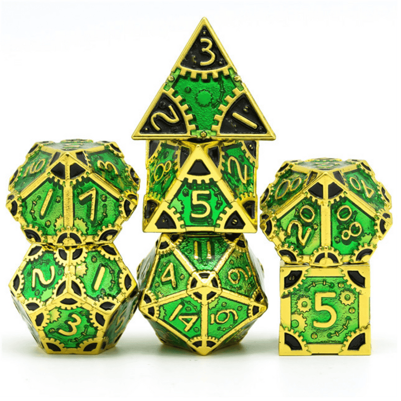 SteamPunk Wild Ivy RPG Metal Dice Set Metal Dice Foam Brain Games