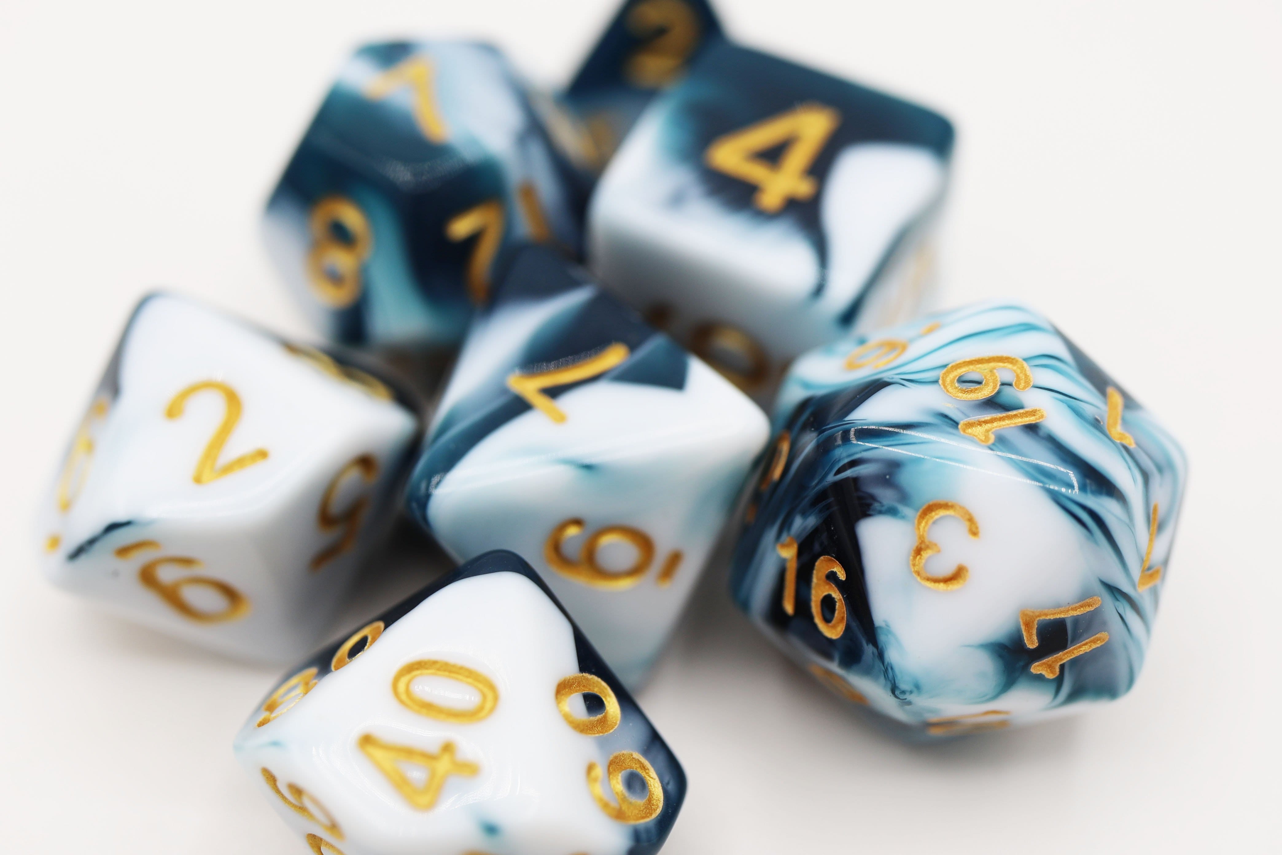 Tidal Waves RPG Dice Set Plastic Dice Foam Brain Games | D20 Games