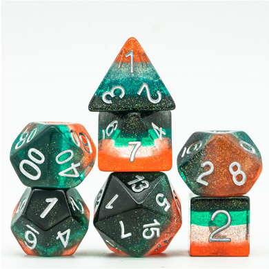 Tangerine Tree RPG Dice Set Plastic Dice Foam Brain Games | D20 Games