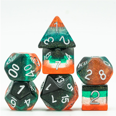 Tangerine Tree RPG Dice Set Plastic Dice Foam Brain Games