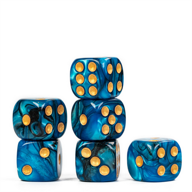 Thunderstorm - 12 piece Pip D6's Plastic Dice Foam Brain Games | D20 Games