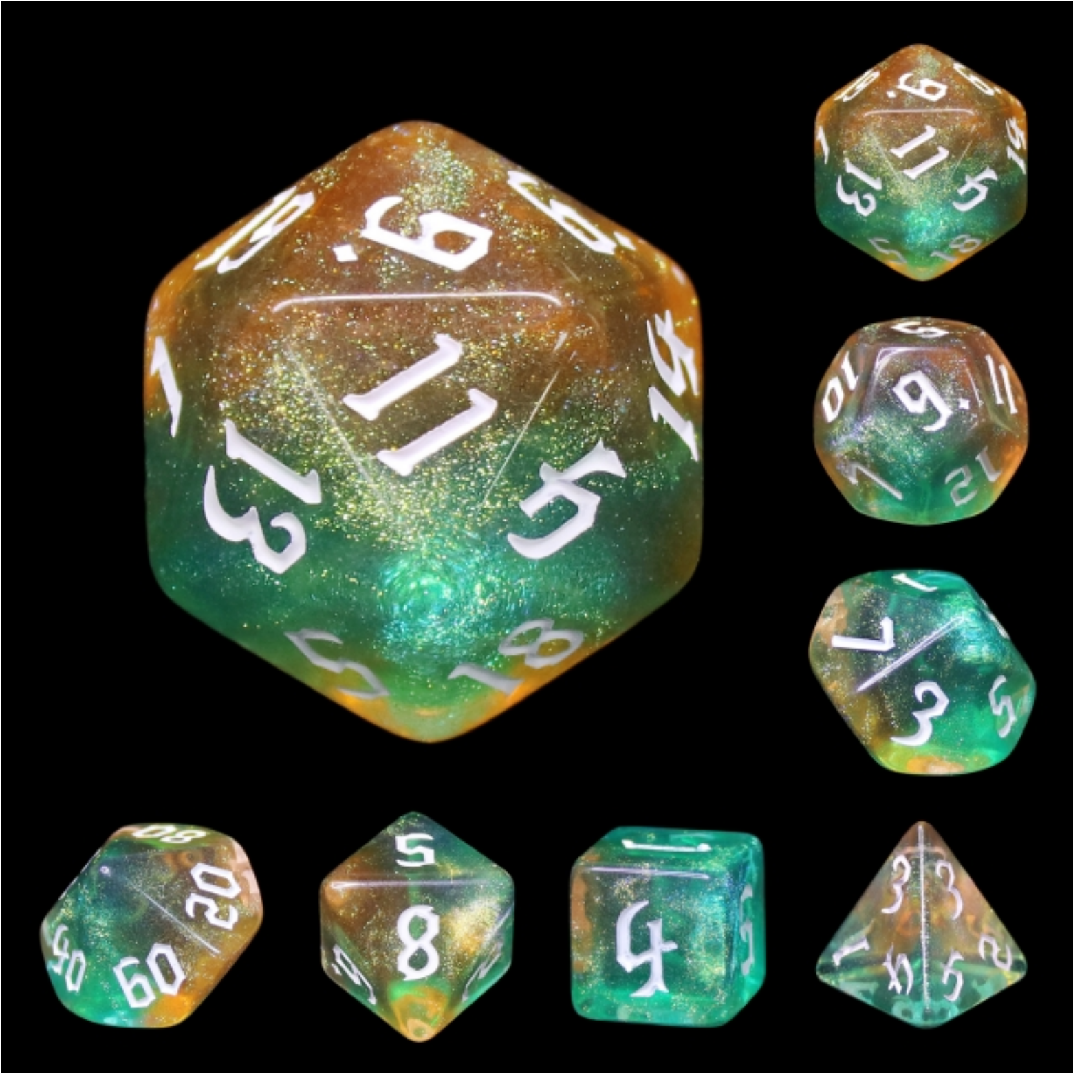 Tranquil World RPG Dice Set Plastic Dice Foam Brain Games | D20 Games