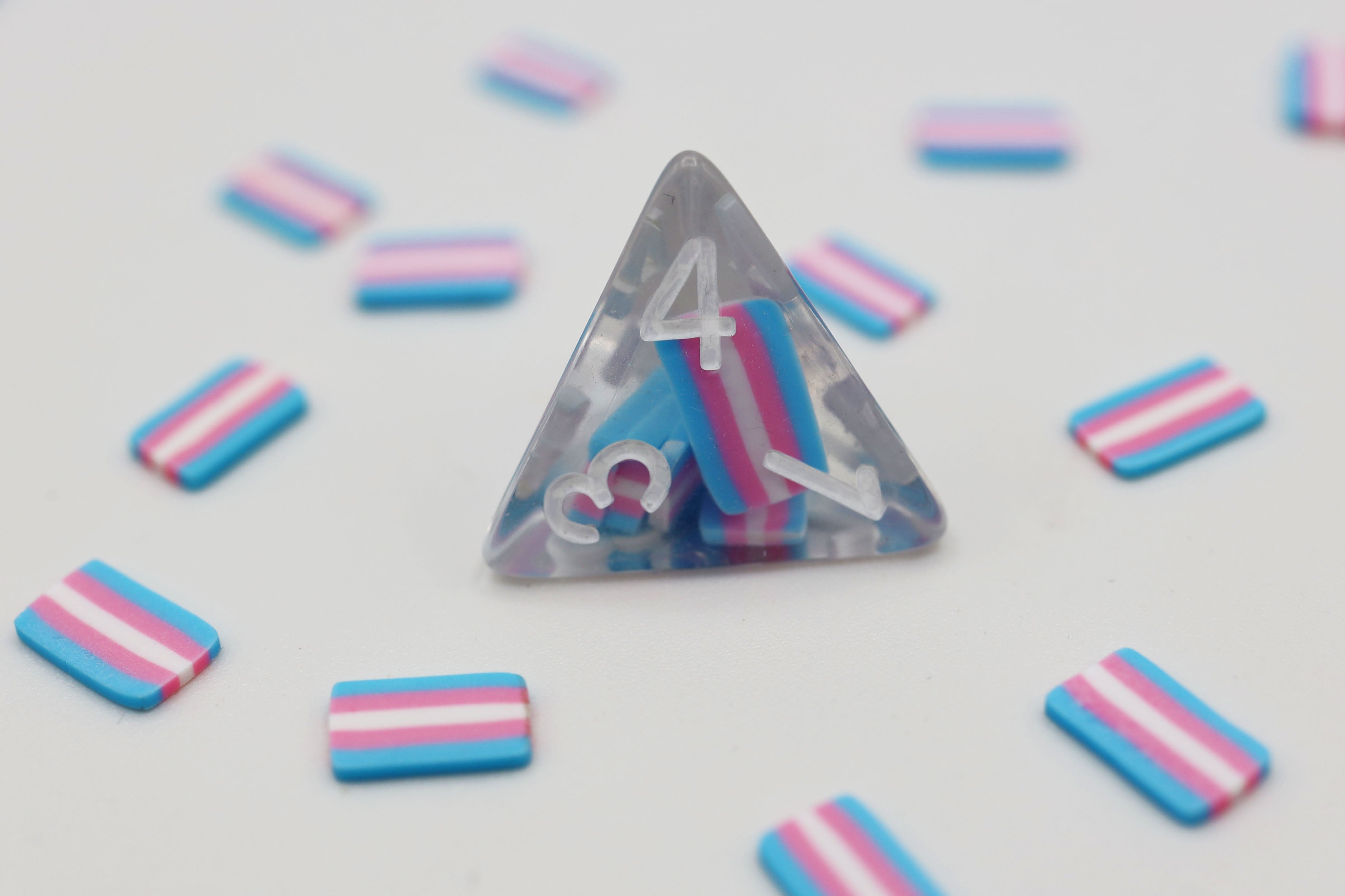 Transgender Flag RPG Dice Set Plastic Dice Foam Brain Games | D20 Games