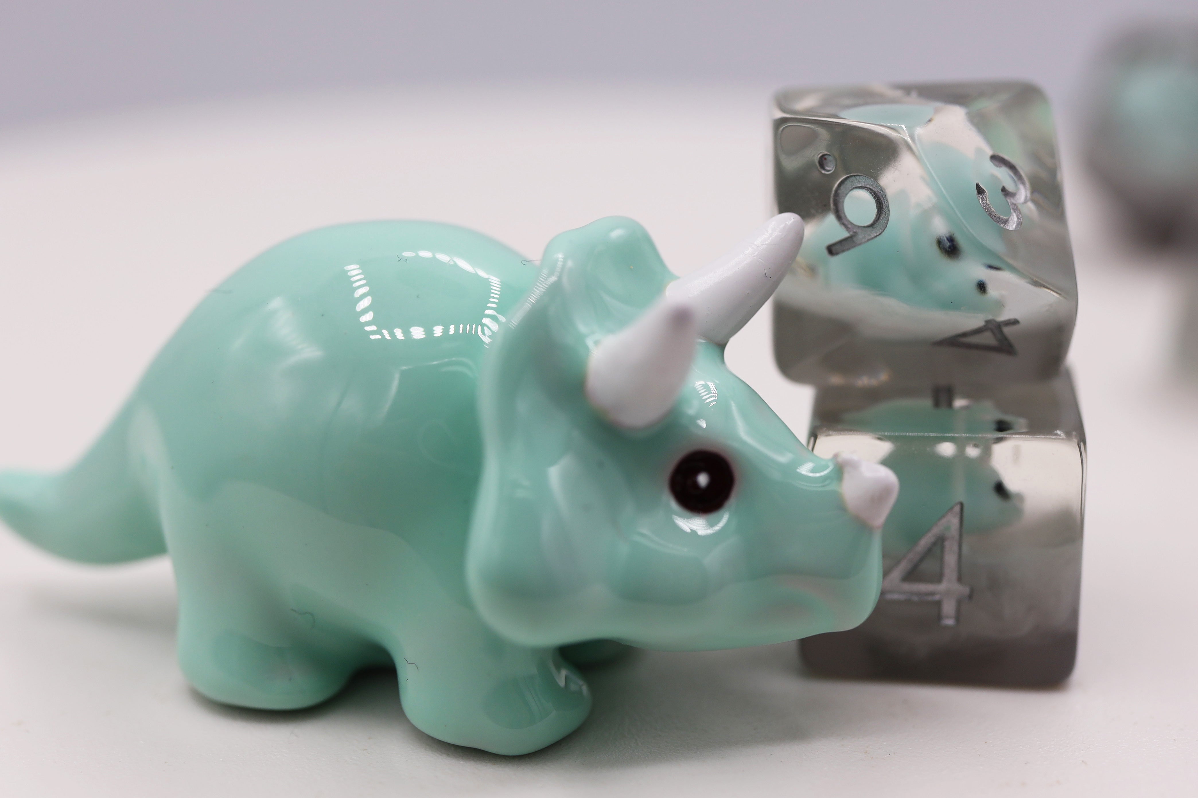 Baby Triceratops RPG Dice Set Plastic Dice Foam Brain Games | D20 Games