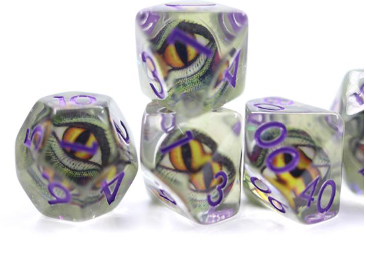 Venom Dragon Eye RPG Dice Set Plastic Dice Foam Brain Games | D20 Games