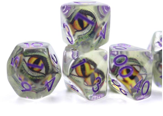 Venom Dragon Eye RPG Dice Set Plastic Dice Foam Brain Games