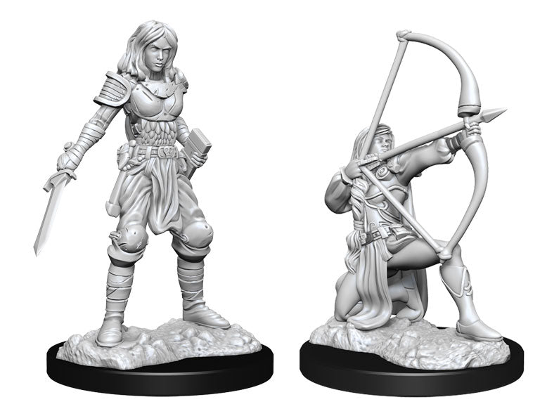 Pathfinder Battles Deep Cuts Unpainted Minis: Female Human Fighter | D20 Games